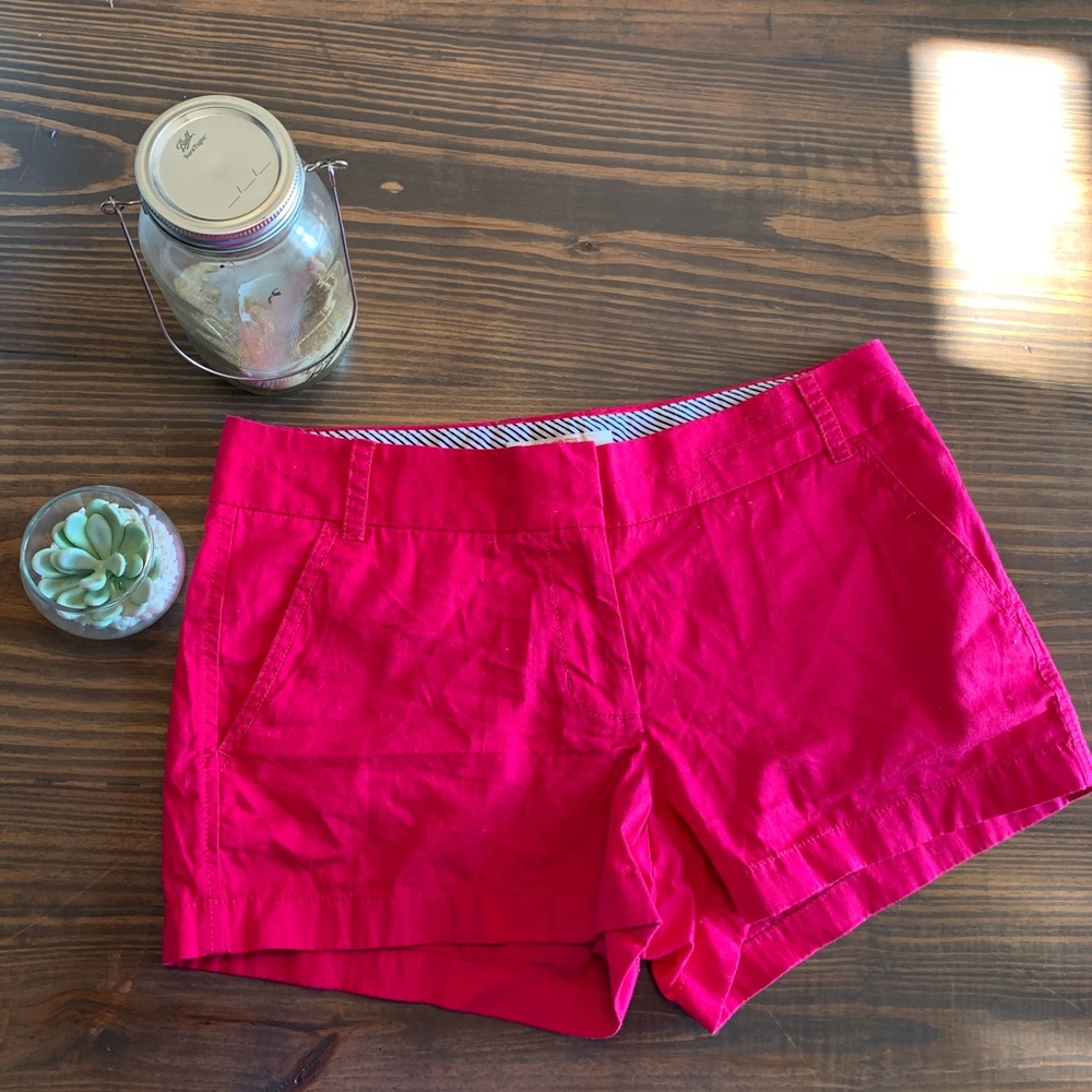 Raspberry J.Crew Chino Shorts